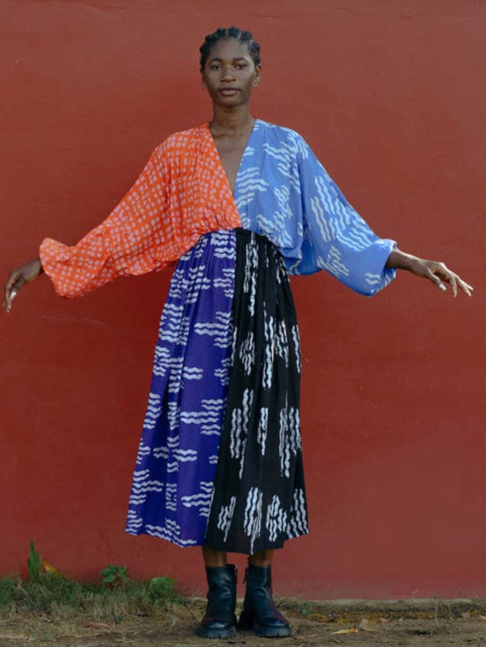 OSEI DURO Bating Dress Directions Colorblock Size 3 Large